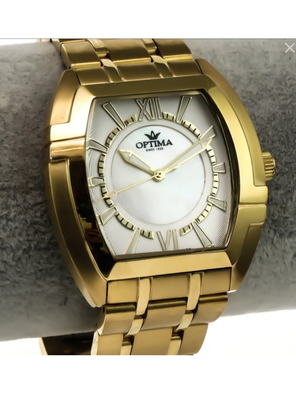 Optima Swiss Watch 39mm White PVD Gold Stainless Steel Quartz 3ATM OSL239-GG-7